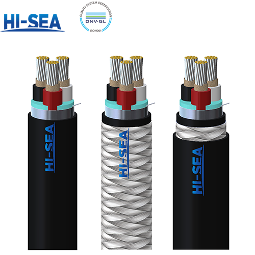 FR-(FA-)DPYTPY(C)(Y) Double Three core,EPR insulated PVC sheathed (and steel wire braided) (flame retardant) and fire resistant cable （with PVC protective covering） 0.6/1KV